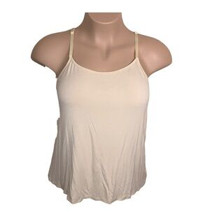 0x 14W Moa Moa Woman Beige Tank Top Classic Neutral Stretch Sleeveless